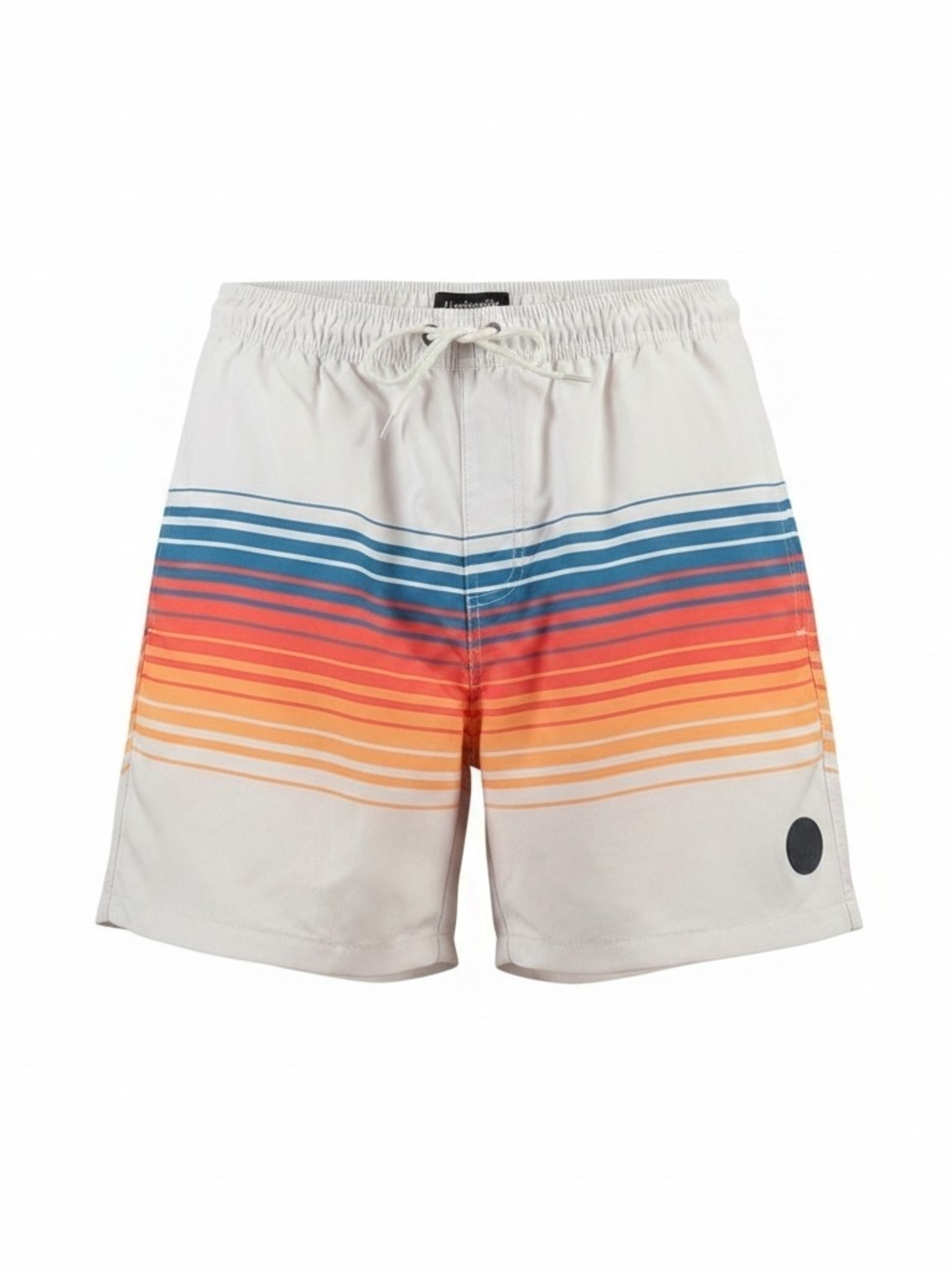 white Surf Mentality swim shorts feature a vibrant vertical stripe pattern XL.